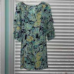 Crown & Ivy colorful ruffle sleeve dress - Size Small